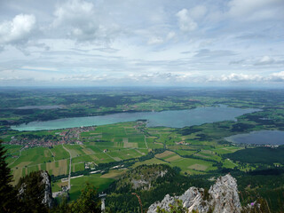 Mountain panorama from Tegelberg mountain, Bavaria, Germany