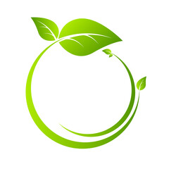 organic with leafs . Ecology concept Vector illustration
