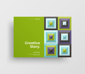 Creative business abstract horizontal front page vector mock up. Corporate geometric report cover illustration design layout. Company identity brochure template.