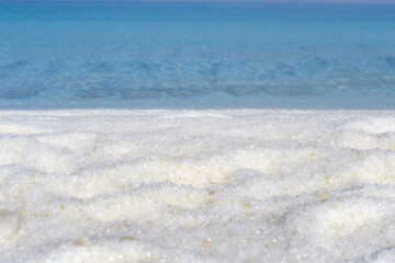 Fototapeta na wymiar Dead Sea salt natural mineral formation at the Dead Sea 