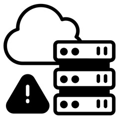 
Modern design of server error icon, db rack with exclamation mark 
