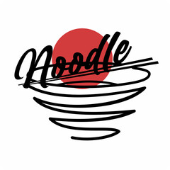 Japanese Noodles Logo Template. for Japanese restaurants.