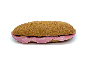Mortadella sandwich on wholemeal bread
