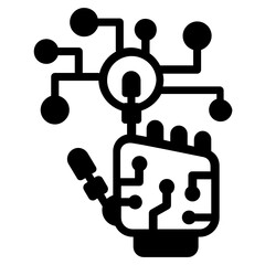 
Cloud robot vector, editable icon of cloud hosting
