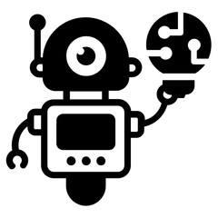 Fototapeta premium Cyber eye vector in editable solid style 