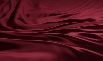 Elegant red cloth of the drape of graphic material (3d rendering)
