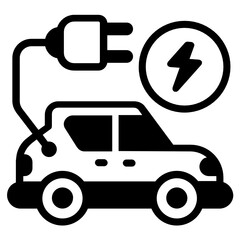 
Autonomous car icon in modern solid style, location pin with vehicle 
