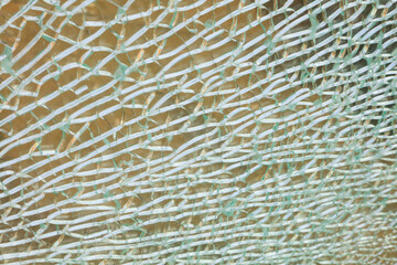 Close up of textured photos, broken glass