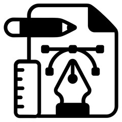 
Graphic design file, editable glyph icon 
