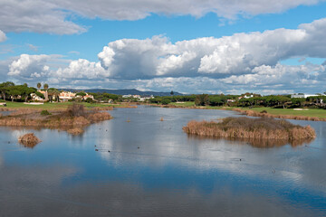 Obraz premium Water channels along the coast in the Algarve