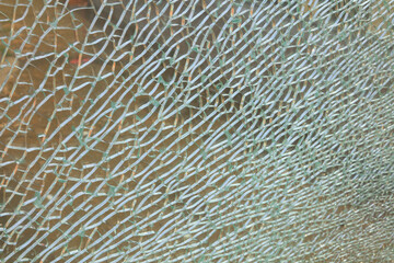 Close up of textured photos, broken glass