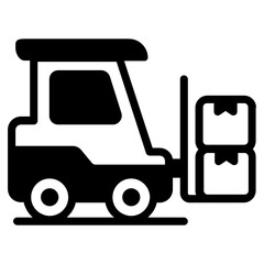 
Icon design of forklift, editable vector of bendi truck 
