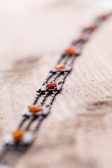 Jewelry with bronze and amber