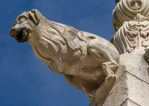 Gargoyle Resembling An Animal With Multiple Characteristics in Alcoba&ccedil;a, Portugal