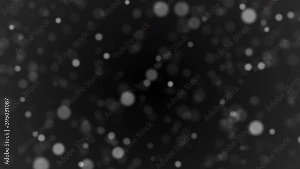 Aufkleber Seamless Loop Bokeh Blurry Black White Circle Particle Floating 4K Resolution Copy Space Animation Background.	