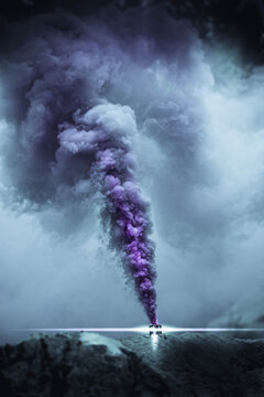 Purple Smoke Against Sky