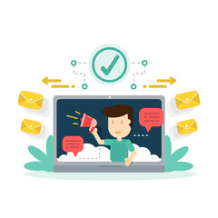 Digital marketing, website content promotion on Internet and social media