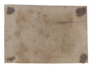 Old vintage texture retro paper with stains and scratches background isolated