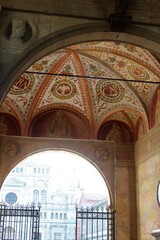 Obraz premium Certosa di Pavia Italy ceiling of entrace vestibule