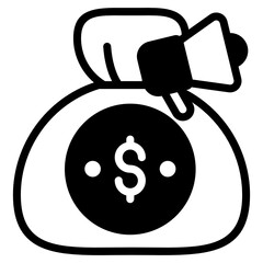 
Solid conceptual icon of cloud computing, megaphone with cloud 
