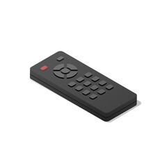 TV remote control concept. Isometric Vector Illustration. Isolated on white background. 
