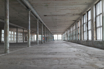 A large abandoned room
