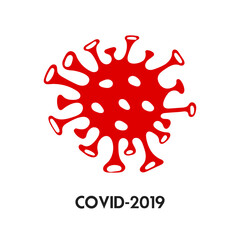 Coronavirus Bacteria Cell Icon, 2019-nCoV, Covid-2019, Covid-19 Novel Coronavirus Bacteria. No Infection and Stop Coronavirus Concepts
