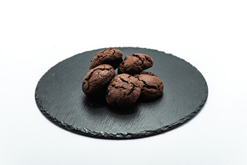 Cookies on a white background in the studio.