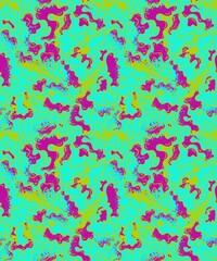 Abstract seamless urban pattern with wave hand draw shapes