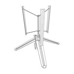 Darrieus wind turbine. Windmill generator
