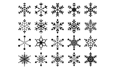 イラスト素材：雪、結晶、イラスト