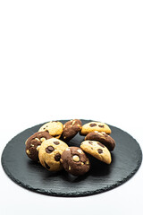 Cookies on a white background in the studio.