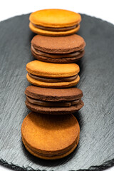 Cookies on a white background in the studio.