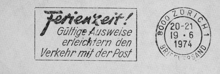 briefmarke stamp vintage retro alt old frankiert cancel gestempelt slogan helvetia schweiz swiss...