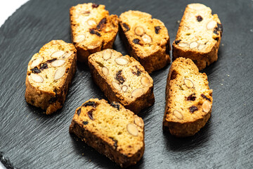 Cookies on a white background in the studio.