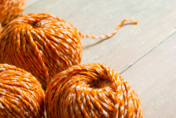 balls of wool with crochet hooks