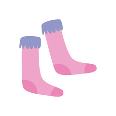 winter socks daily sticker flat style icon vector design