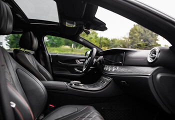 Fototapeta na wymiar Leather interior of the car
