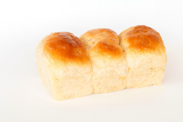 Fresh home made bread over white table