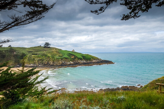 Cove and beach landscape in Brittany, France