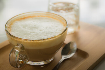 Hot coffee.