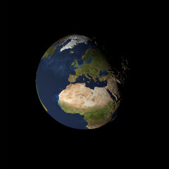 View of planet Earth. 3D render.