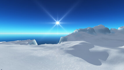 Ice berg on see 3d render © aleksandar nakovski