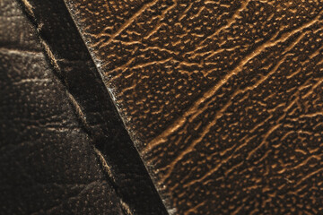 Brown leather with stitching