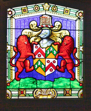 Somerset, U.K. September 16th, 2020 stained glass window