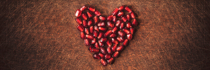 A pomagranate seed shaped heart