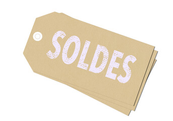 étiquette soldes blanche