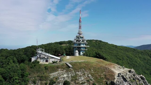 Aerial view of the Zobor pyramid in Nitra, Slovakia