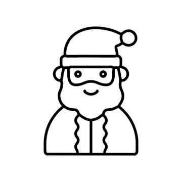 Old Man Costume Beanie Hat Line Icon