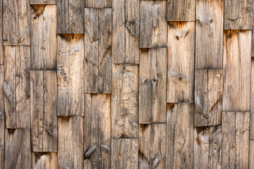 A wall made out of wood planks